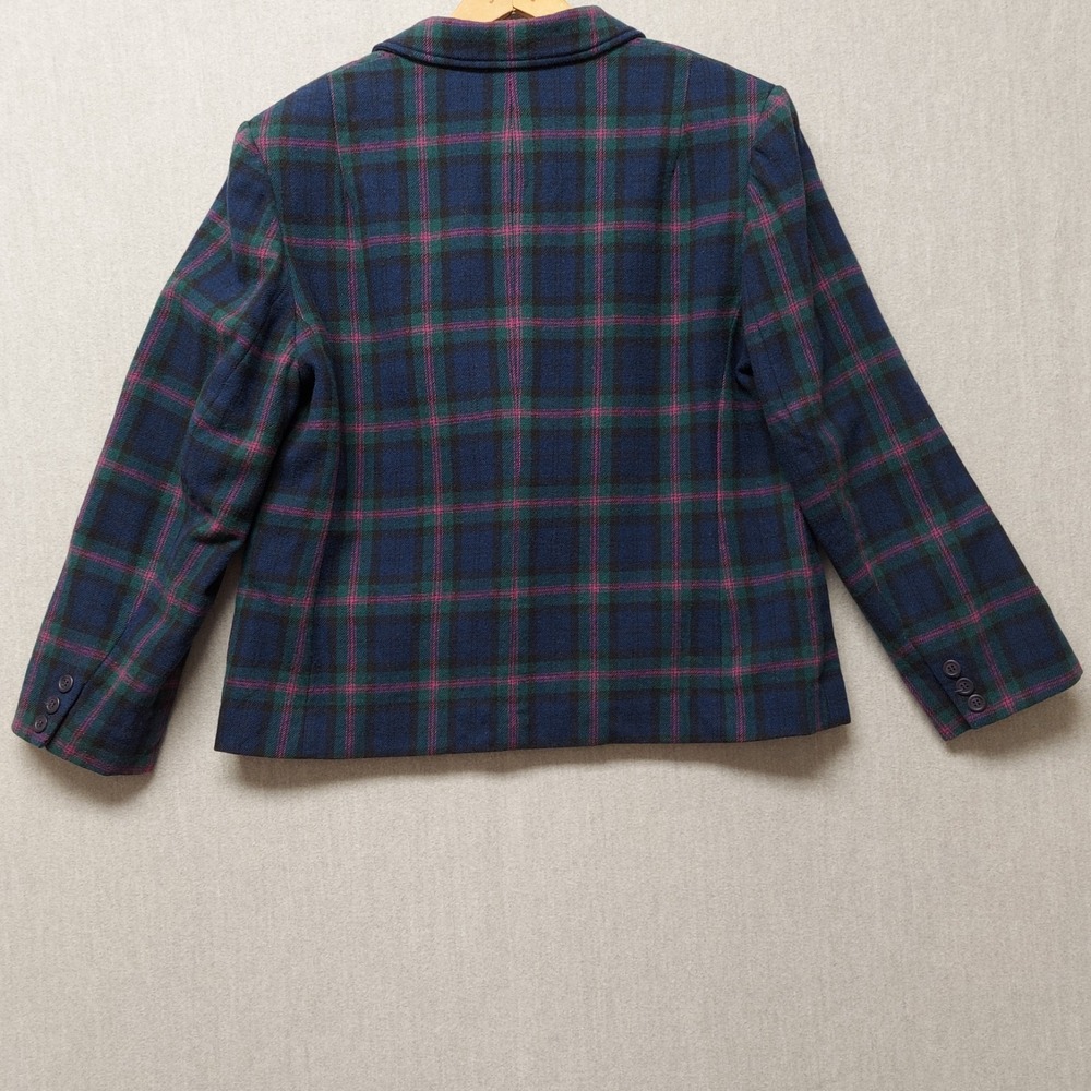 Vintage Pendleton Wool Blazer Womens M Plaid Tartan Preppy Dark Academia USA - Picture 8 of 16